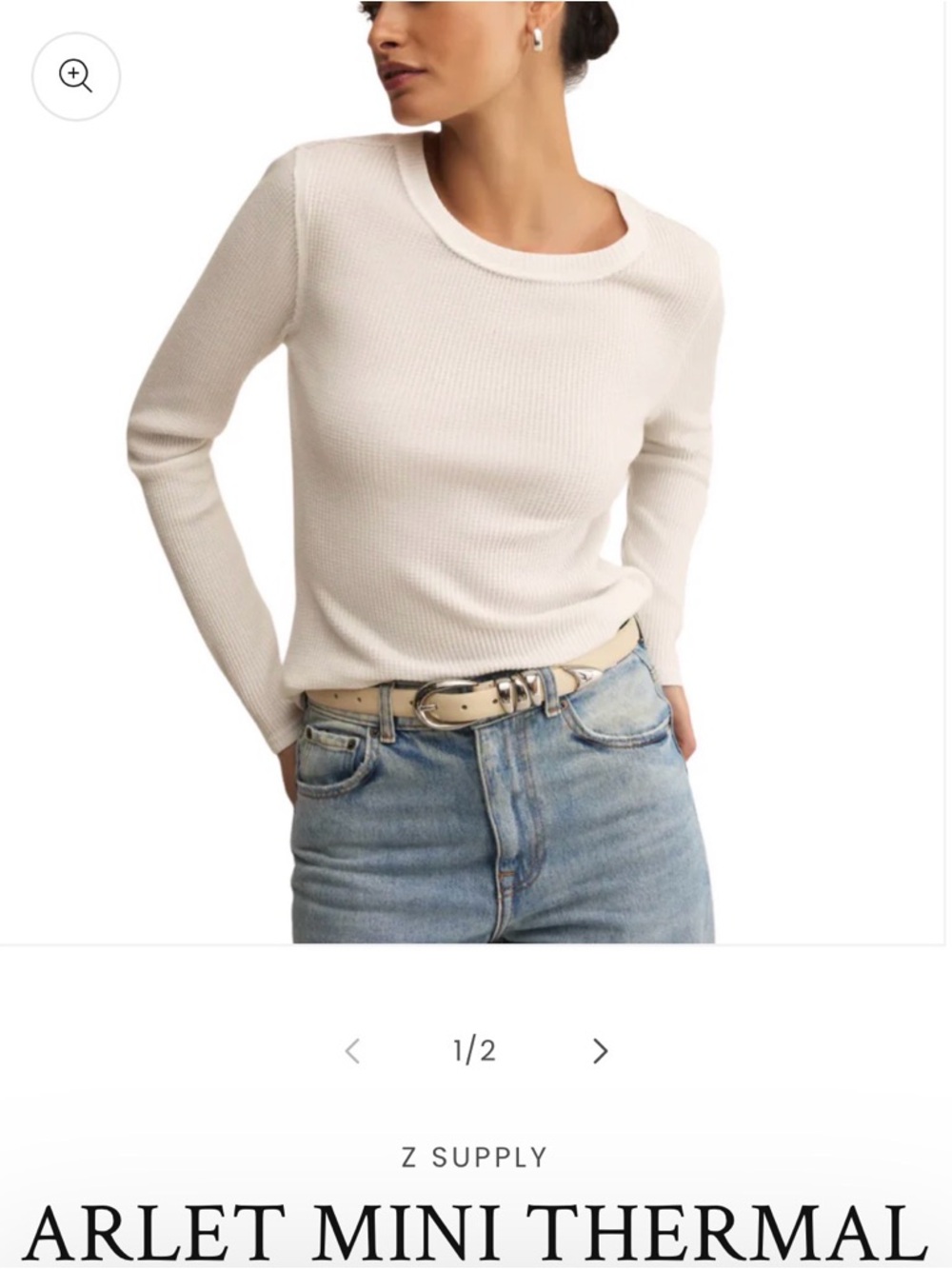 LIKE NEW Z Supply White Ribbed Crewneck Top